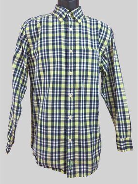 Orvis Mens Plaid Button-Down Shirt Medium